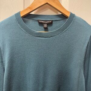 Katherine Barclay Women’s XL Teal Merino Wool Crew Neck Sweater, Pullover